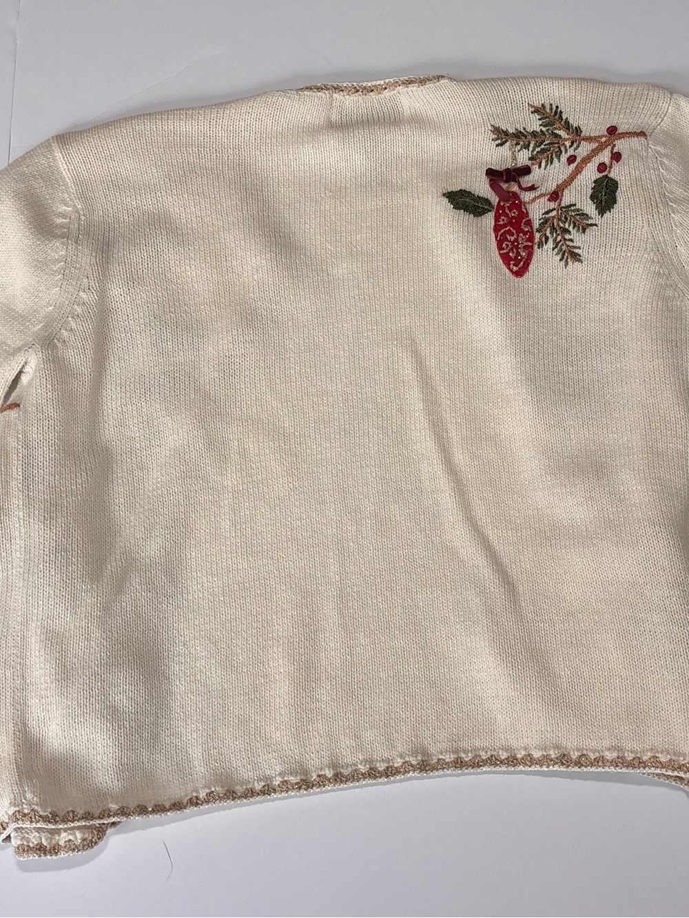 Heirloom Collectibles Christmas Cardigan M Embroidered Ornaments Y2K - Picture 9 of 10